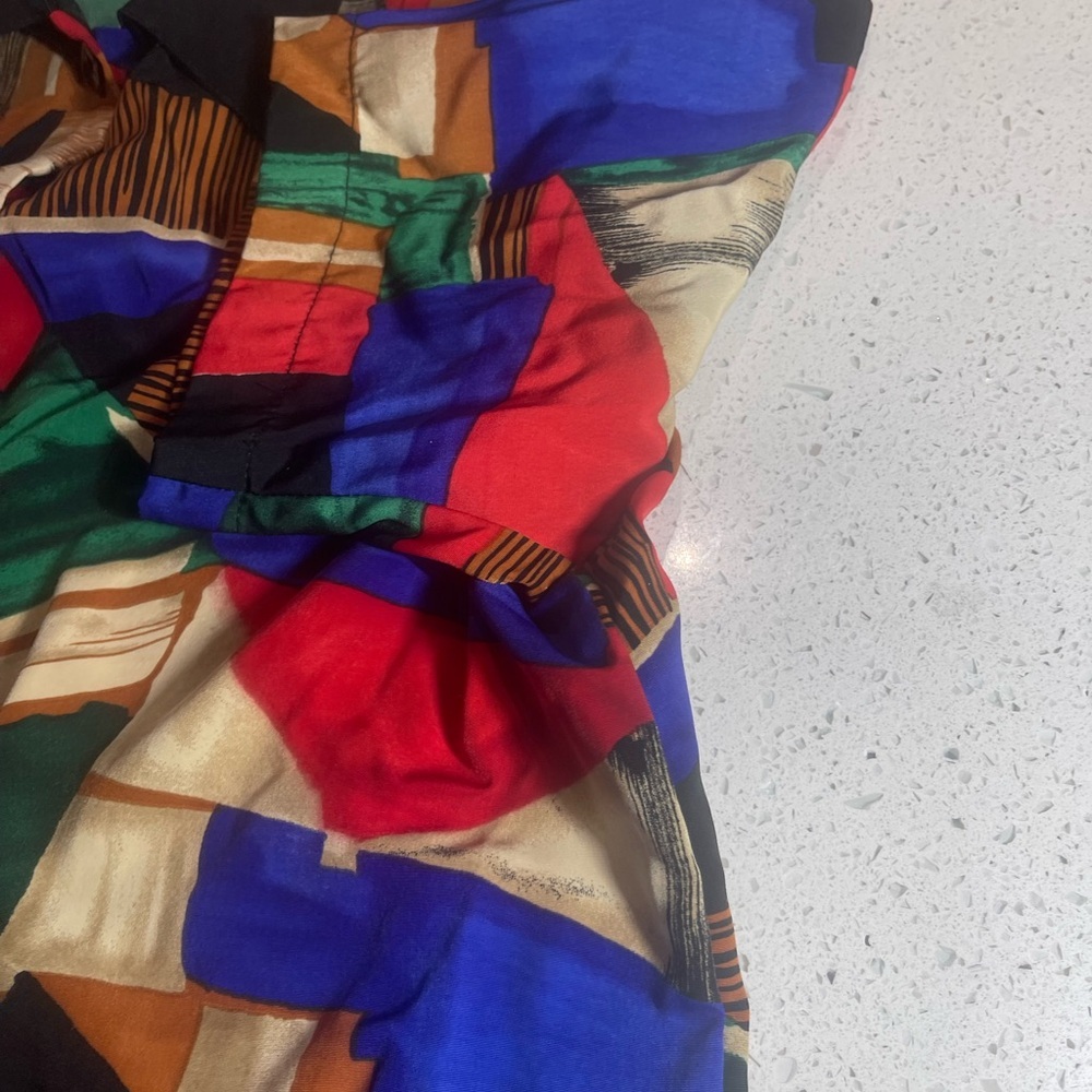 FUNKY GEOMETRIC PRINT SHORT-SLEEVE RAYON BUTTON-UP SHIRT - Picture 4 of 11